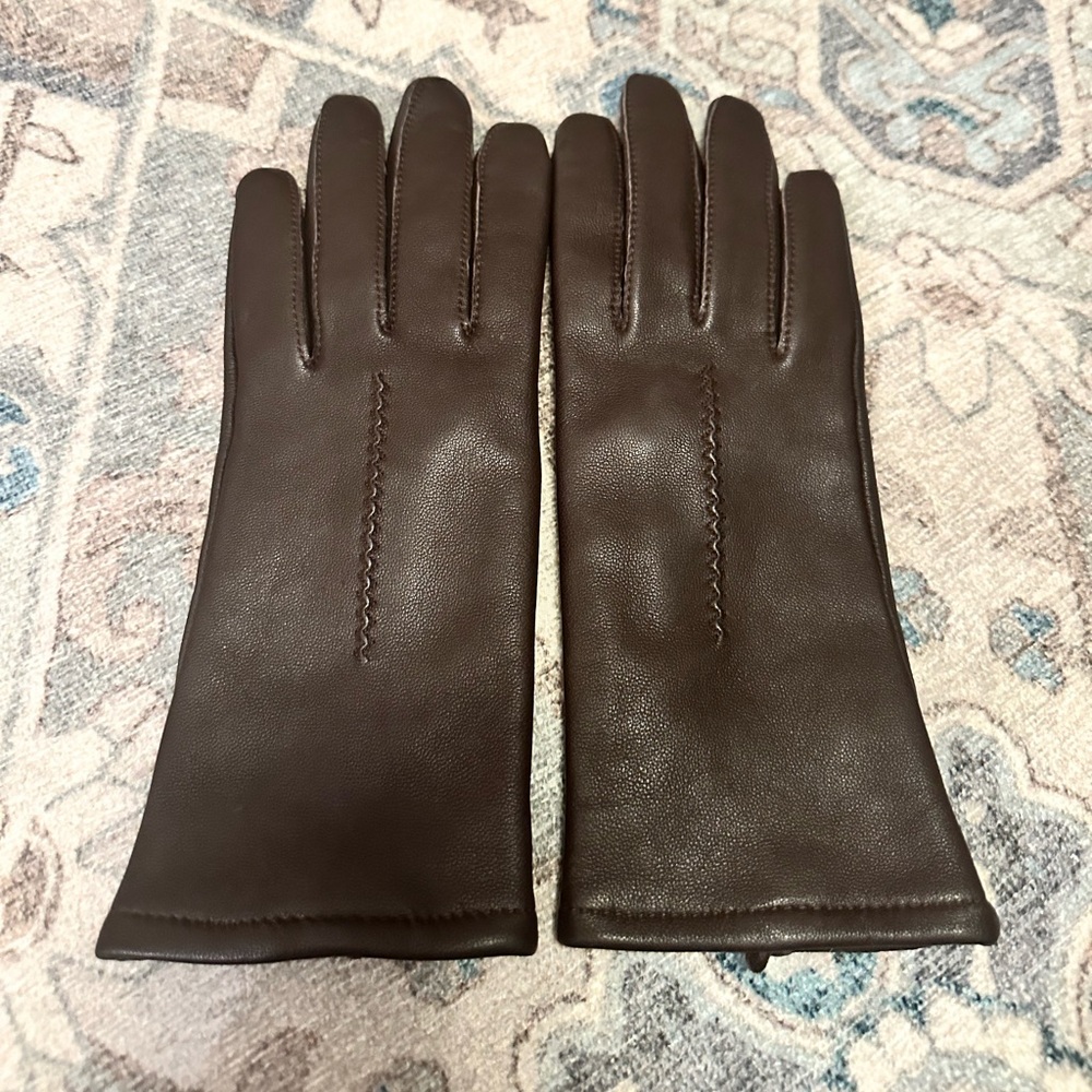 Fownes Women’s Dark Brown Leather Gloves Size 7